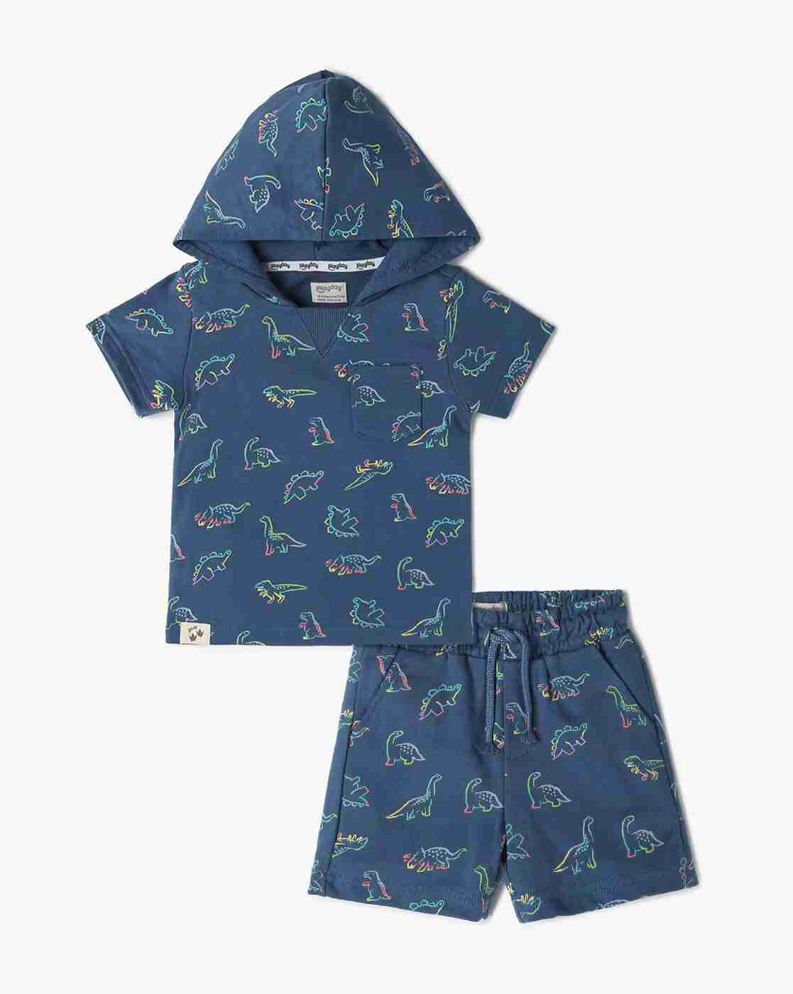 PLAYDAY | Boys Printed Hoodie & Shorts Set|0