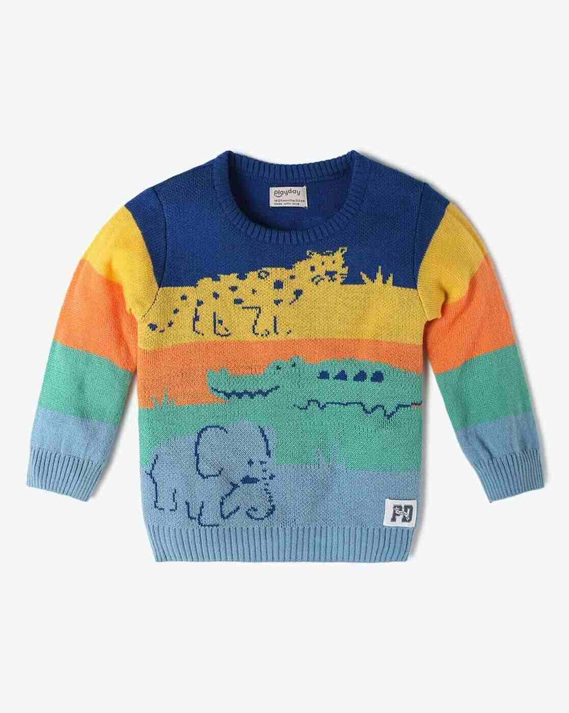 PLAYDAY | Boys Striped Round-Neck Sweater|0