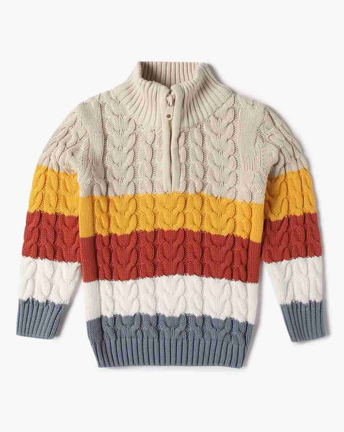 PLAYDAY | Boys Striped Cable-Knit Sweater|0