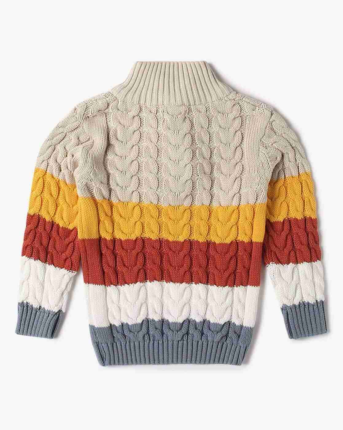 PLAYDAY | Boys Striped Cable-Knit Sweater|1