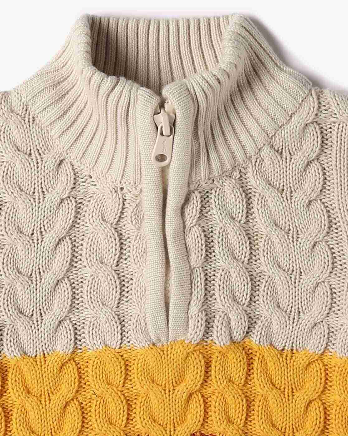 PLAYDAY | Boys Striped Cable-Knit Sweater|2