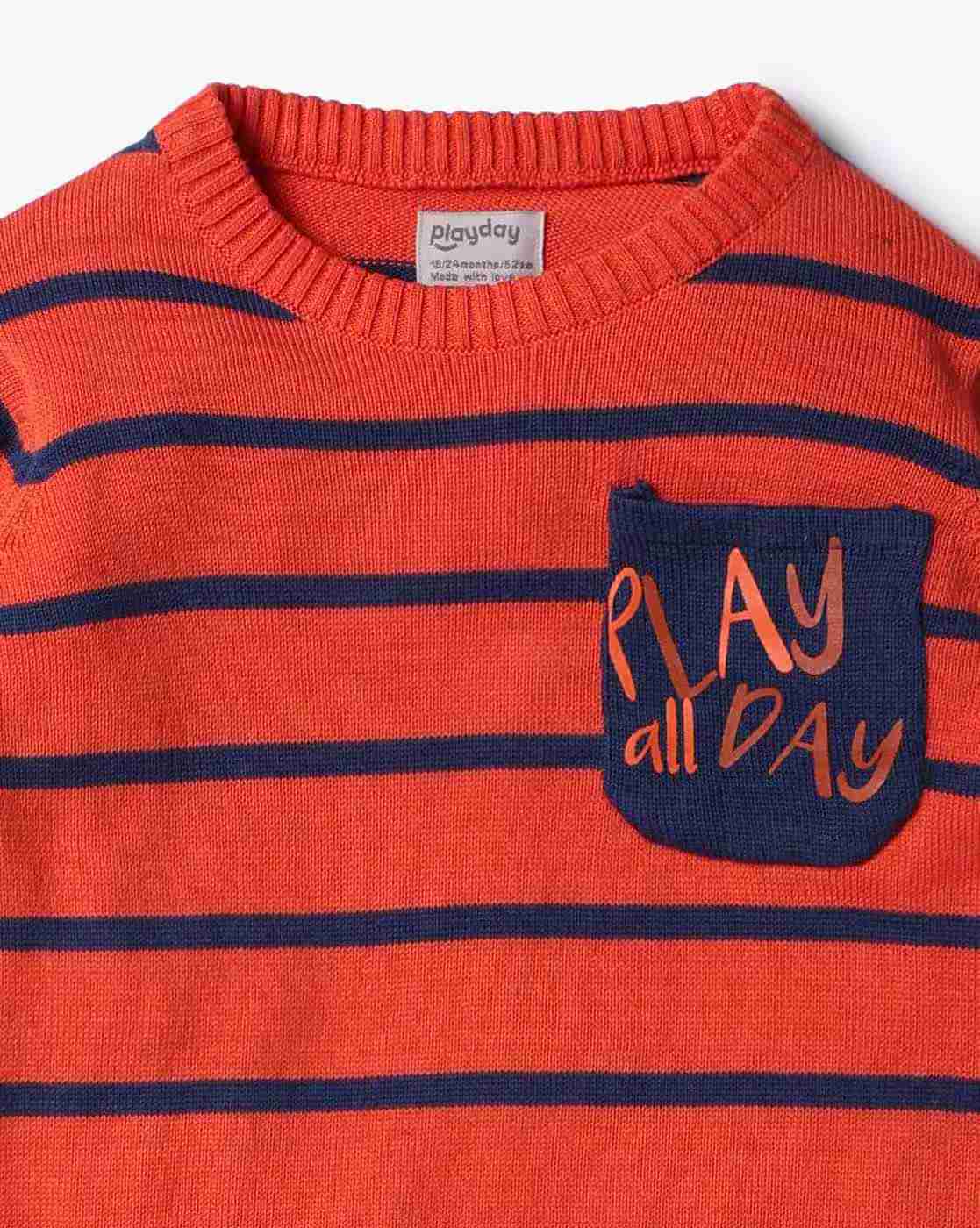 PLAYDAY | Boys Striped Round-Neck Sweater|2