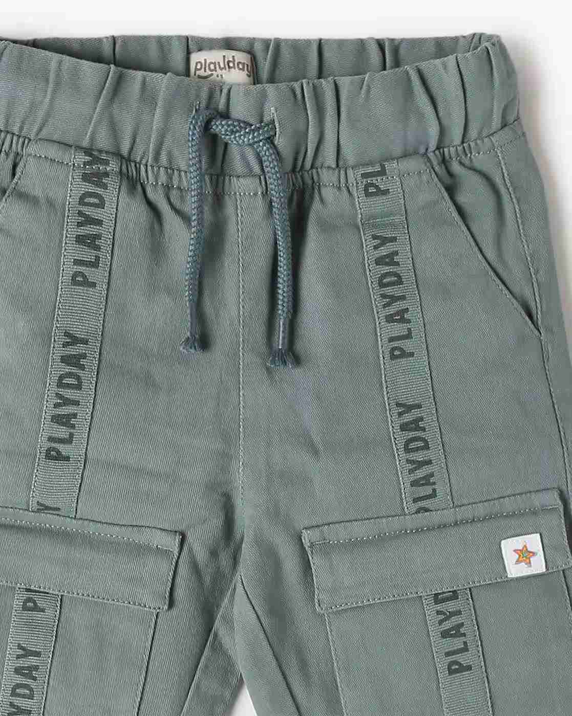 PLAYDAY | Boys Typographic Print Relaxed Fit Cargo Pants|2