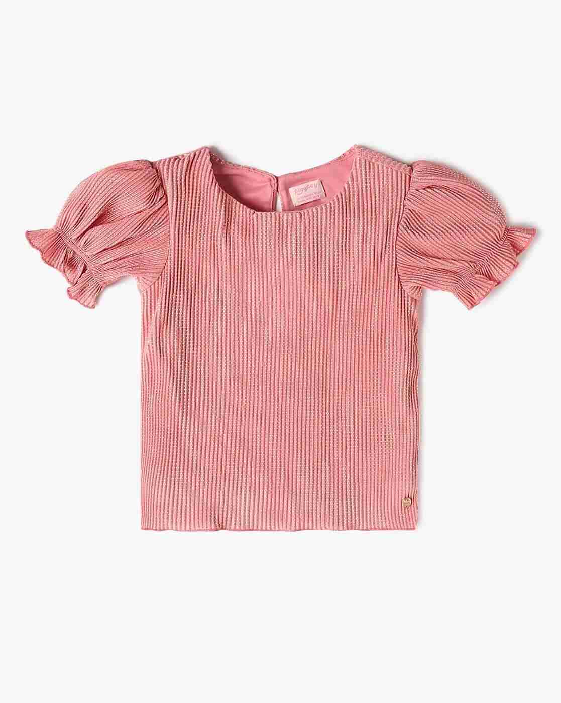 PLAYDAY | Girls Foil Print Round-Neck Top & Pants Set|1