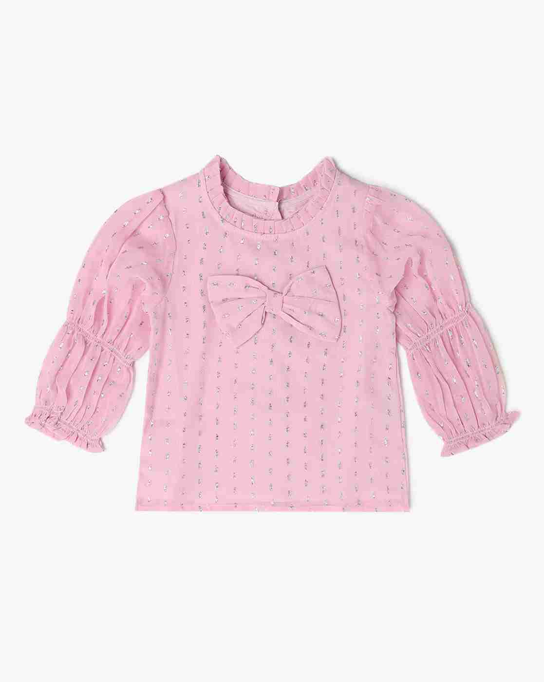 PLAYDAY | Girls Metallic Round-Neck Top|0
