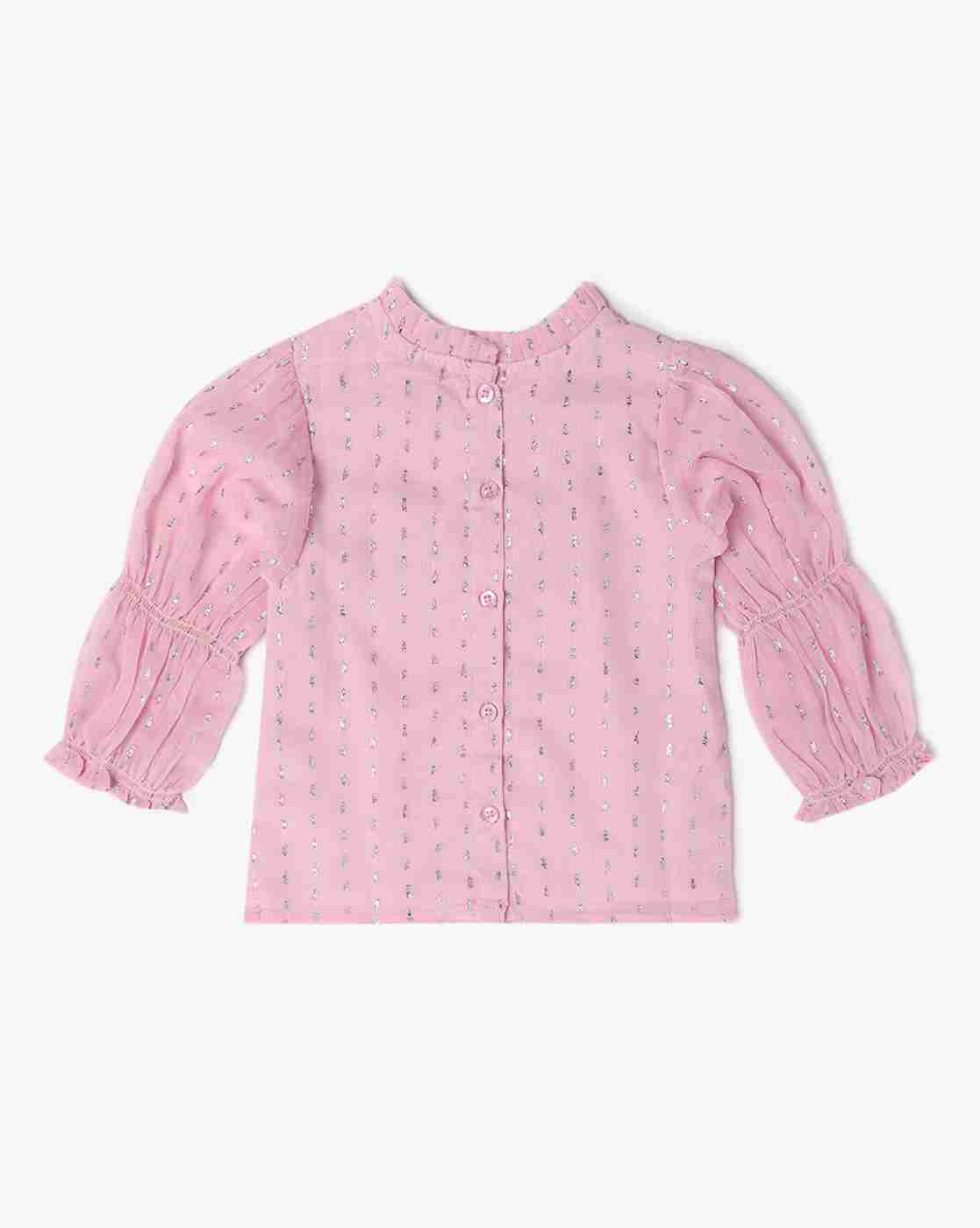 PLAYDAY | Girls Metallic Round-Neck Top|1