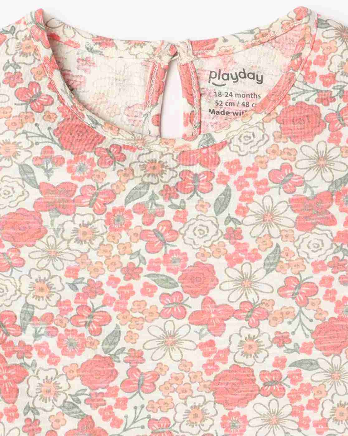 PLAYDAY | Girls Floral Print Top with Dungaree Set|6