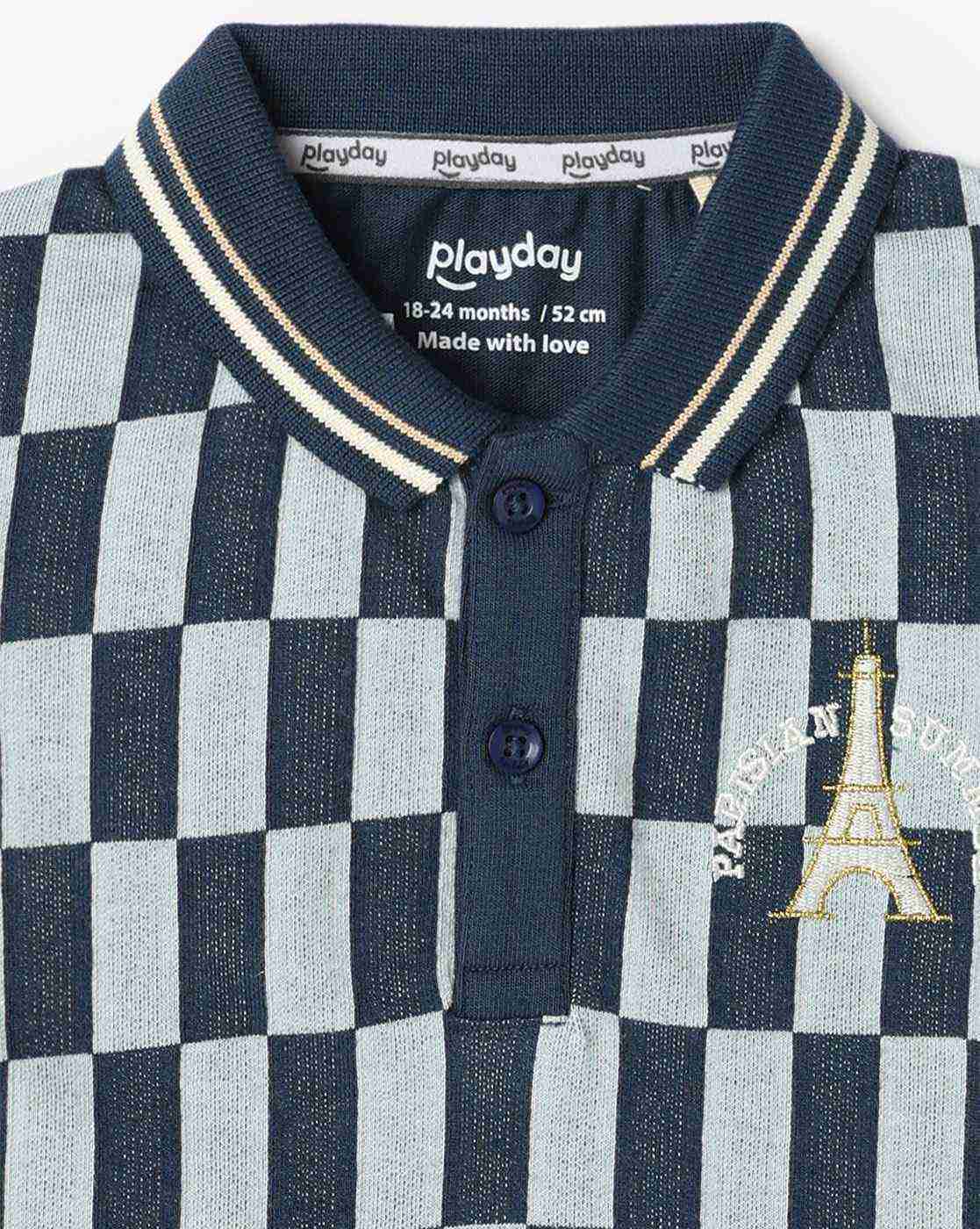 PLAYDAY | Boys Geometric Print Relaxed Fit Polo T-Shirt|4