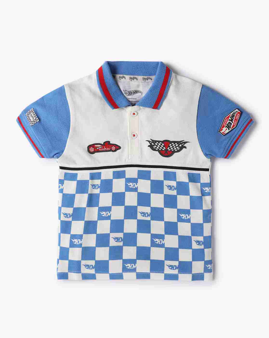 PLAYDAY | Boys Checked Relaxed Fit Polo T-Shirt|0