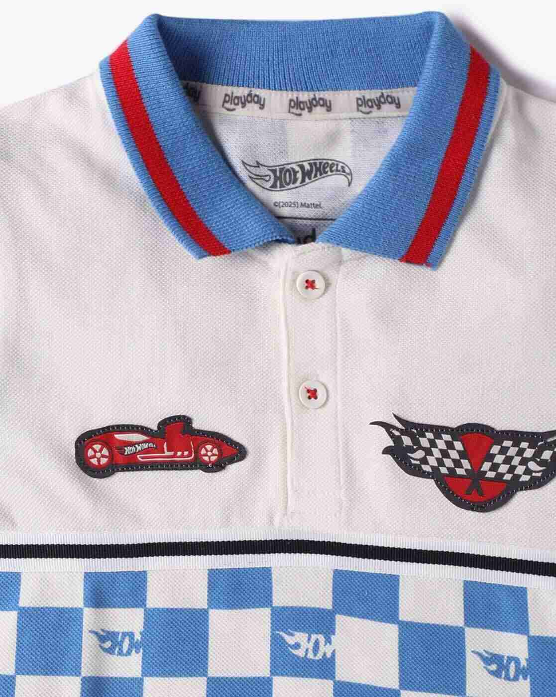 PLAYDAY | Boys Checked Relaxed Fit Polo T-Shirt|2