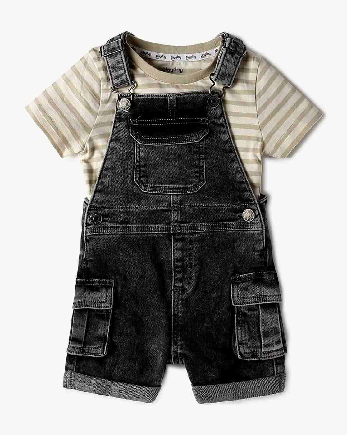 PLAYDAY | Boys Washed Dungarees with T-Shirt|0
