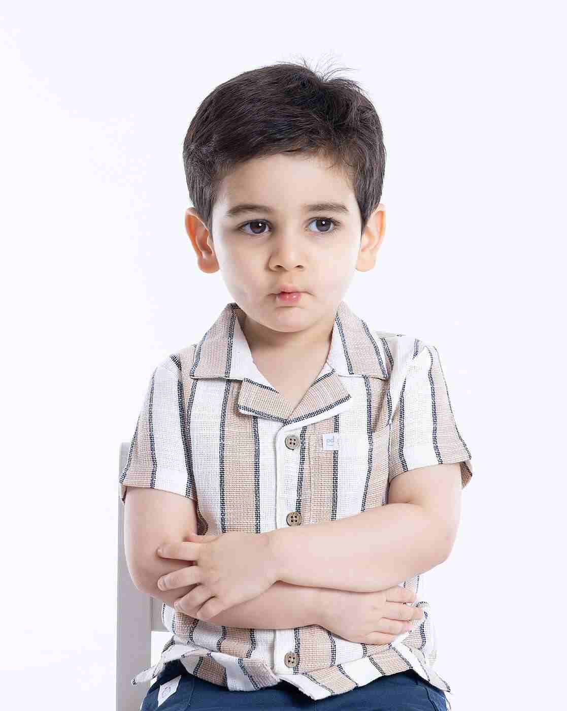 PLAYDAY | Boys Striped Relaxed Fit Shirt with Patch Pocket|0