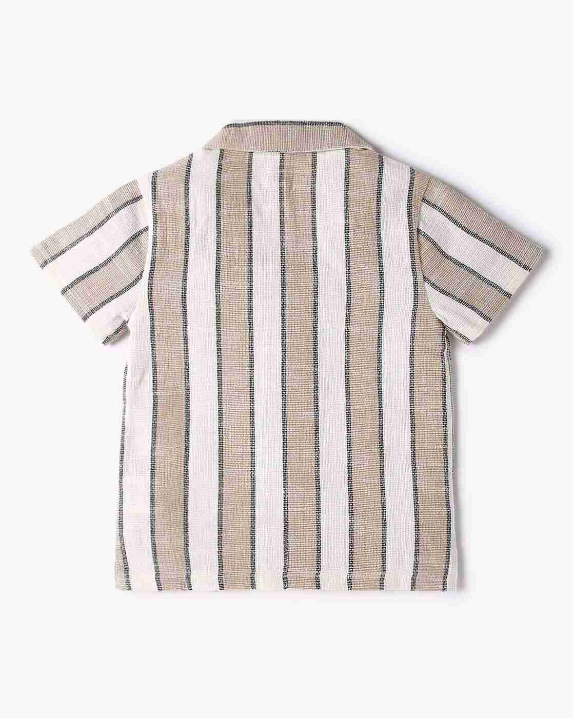 PLAYDAY | Boys Striped Relaxed Fit Shirt with Patch Pocket|3
