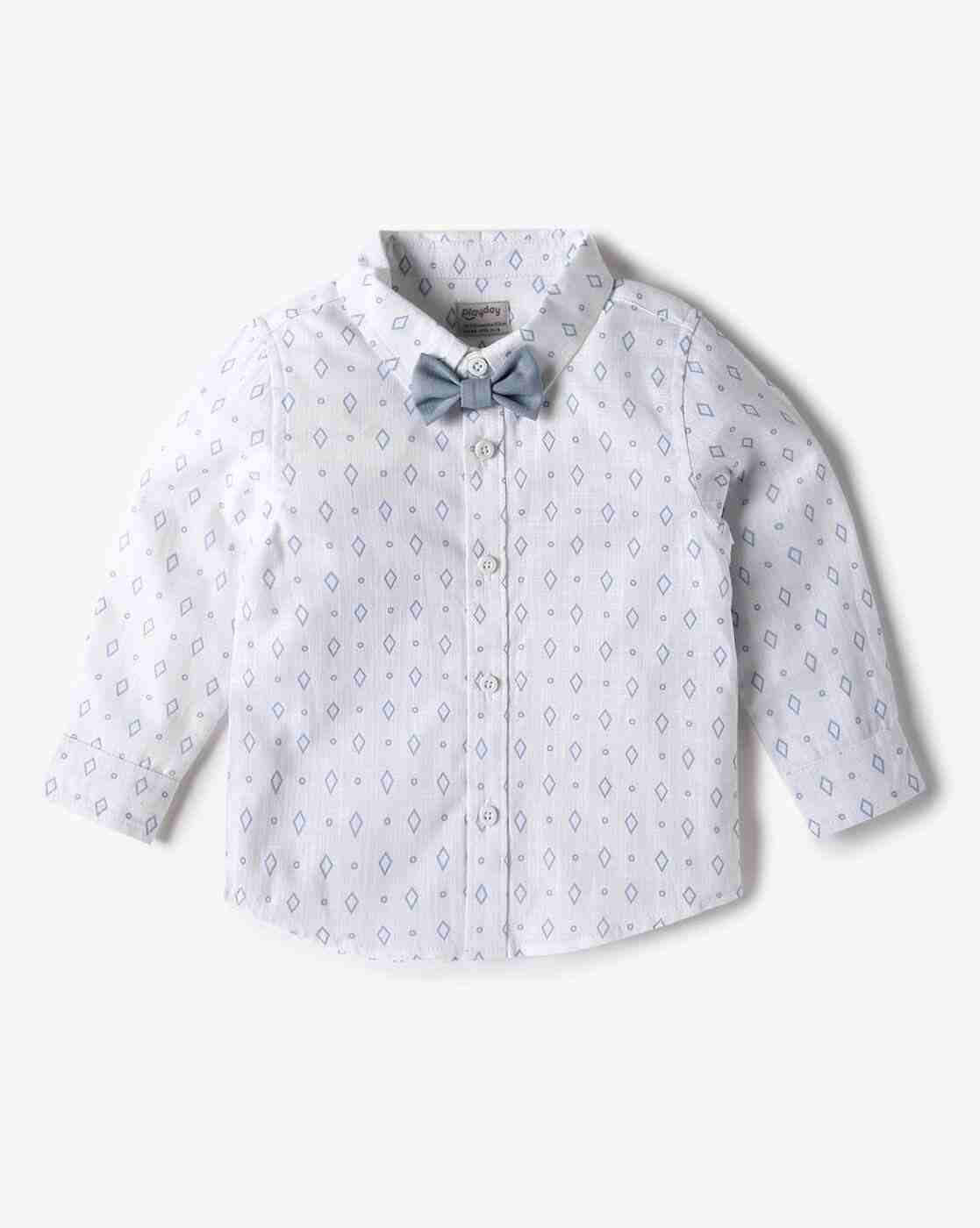 PLAYDAY | Boys Geometric Print Cotton Shirt & Pants Set|1