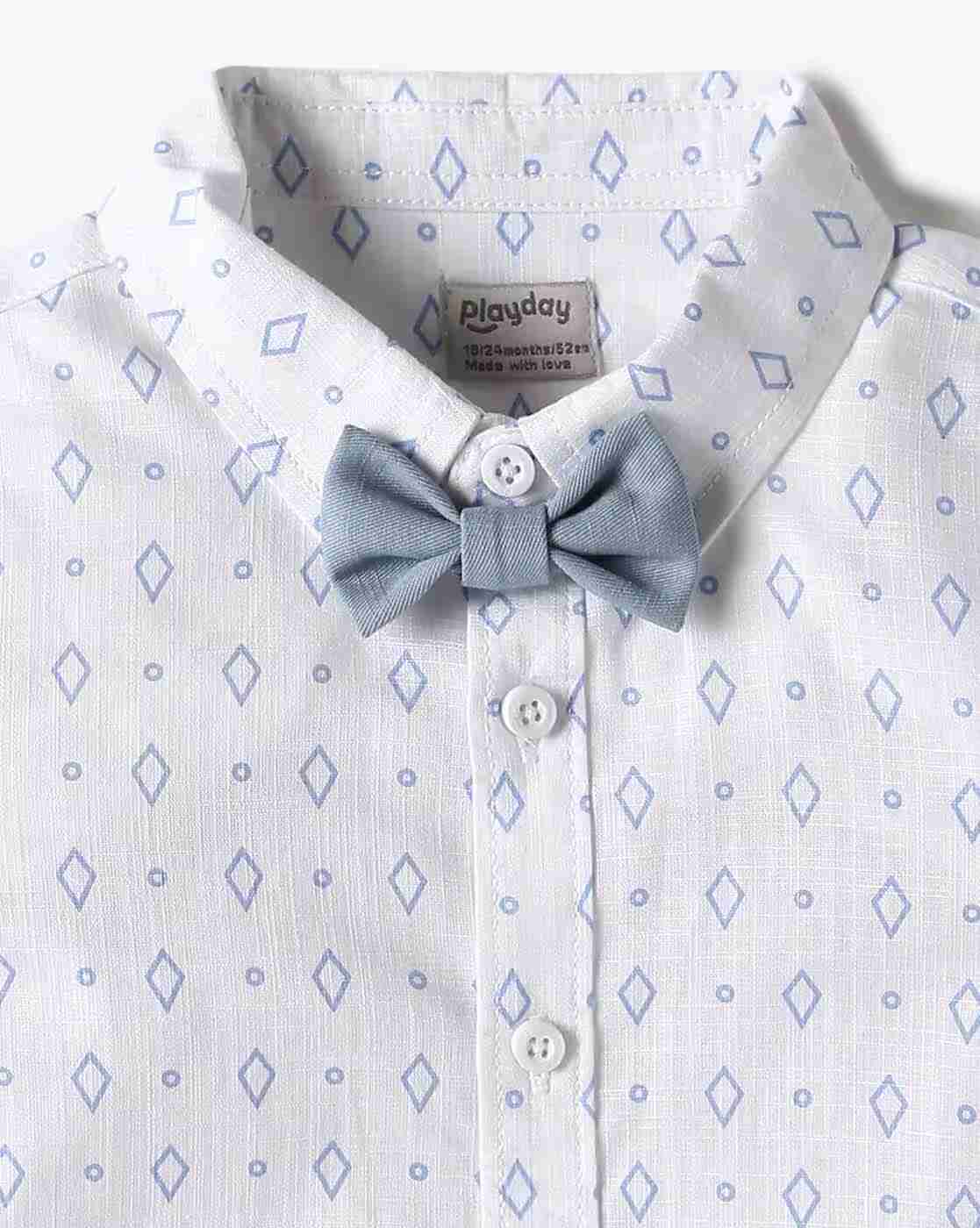 PLAYDAY | Boys Geometric Print Cotton Shirt & Pants Set|6
