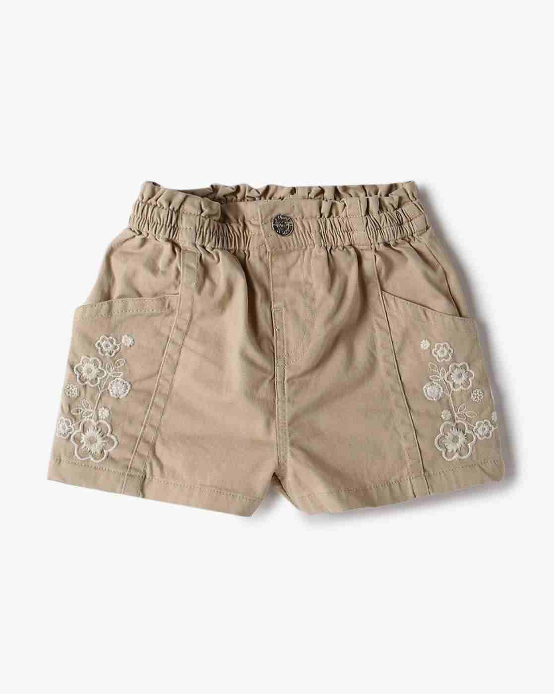 PLAYDAY | Girls Embroidered Regular Fit Shorts|1