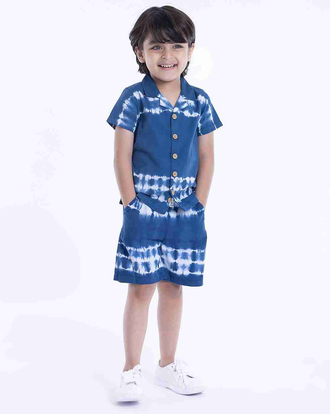 PLAYDAY | Boys Tie & Dye Printed Shirt Set|0