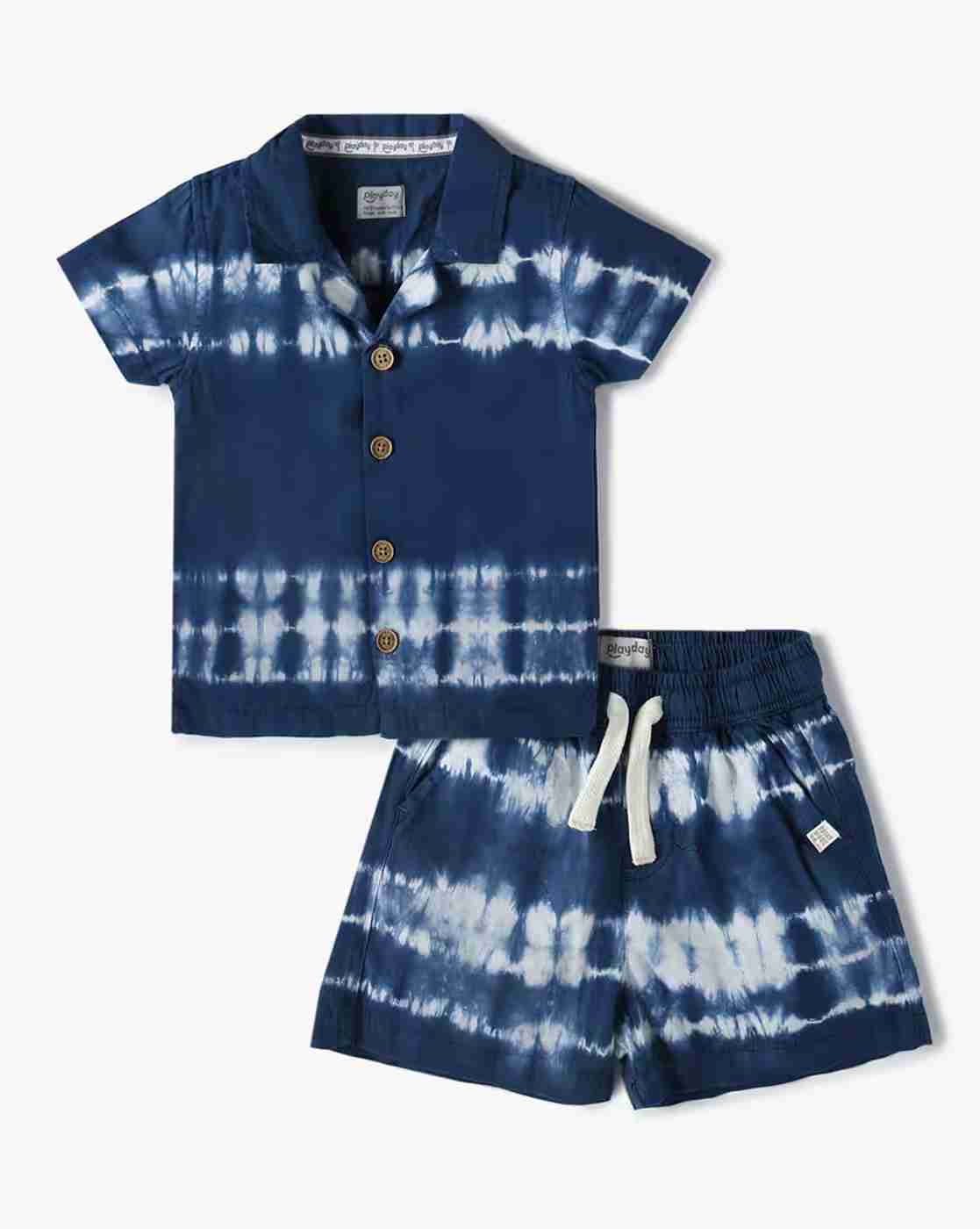 PLAYDAY | Boys Tie & Dye Printed Shirt Set|1