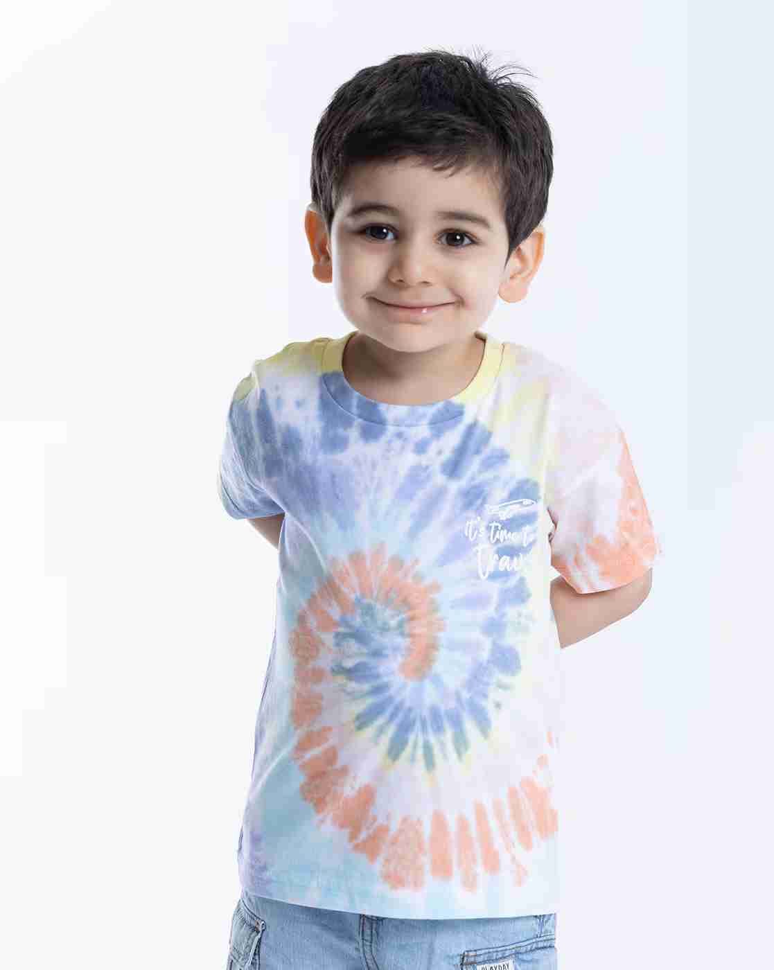 PLAYDAY | Boys Tie & Dye Relaxed Fit Round-Neck T-Shirt|0