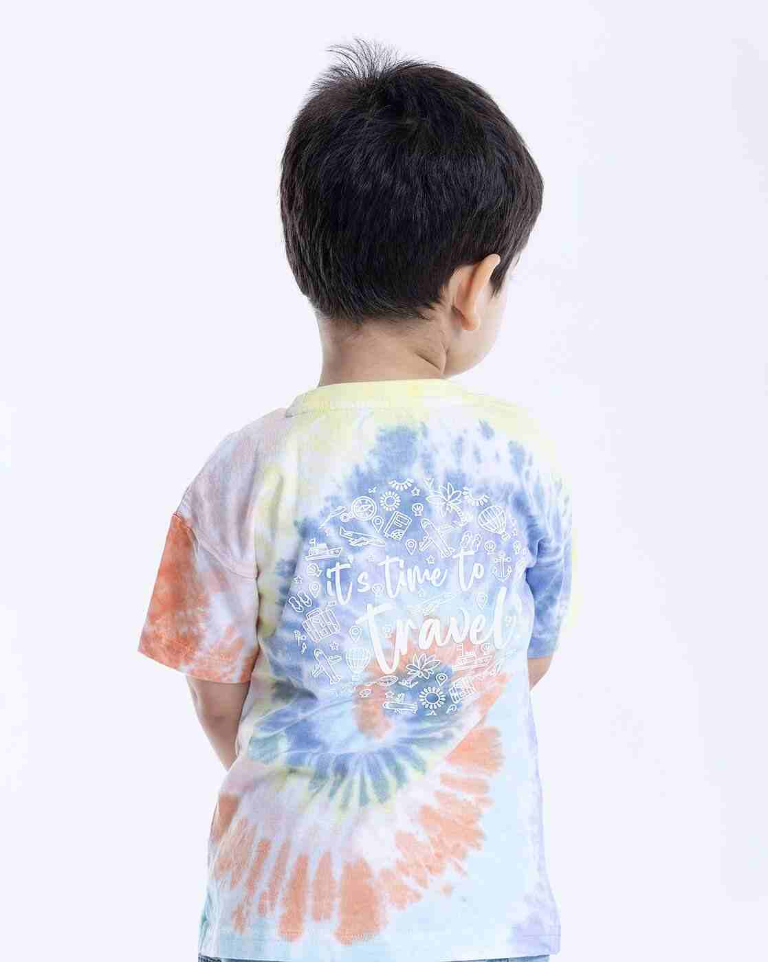 PLAYDAY | Boys Tie & Dye Relaxed Fit Round-Neck T-Shirt|1