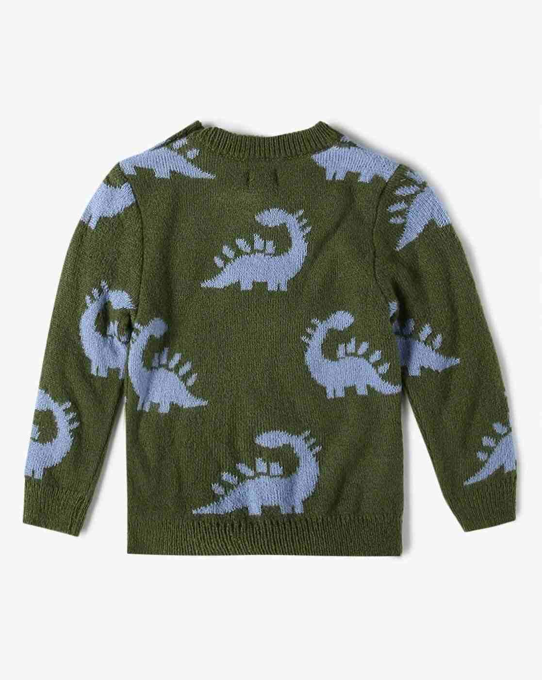 PLAYDAY | Boys Pattterned-Knit Round-Neck Sweater|1