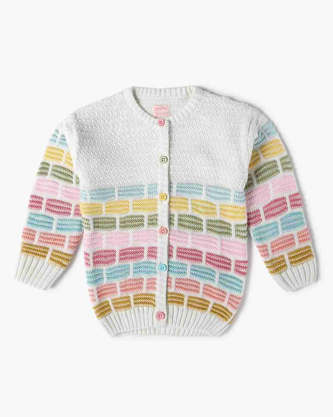 PLAYDAY | Girls Striped Round-Neck Sweater|0