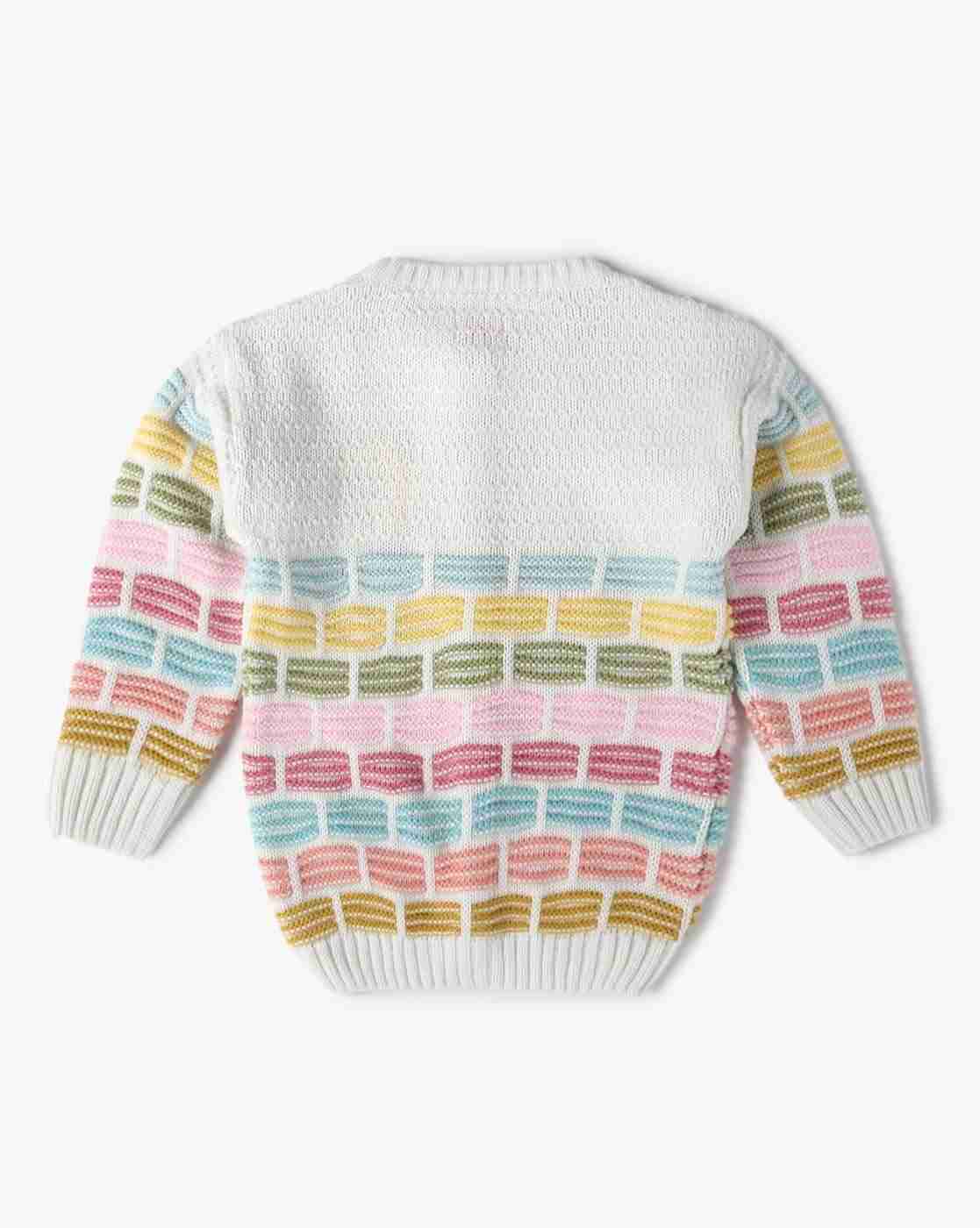PLAYDAY | Girls Striped Round-Neck Sweater|1