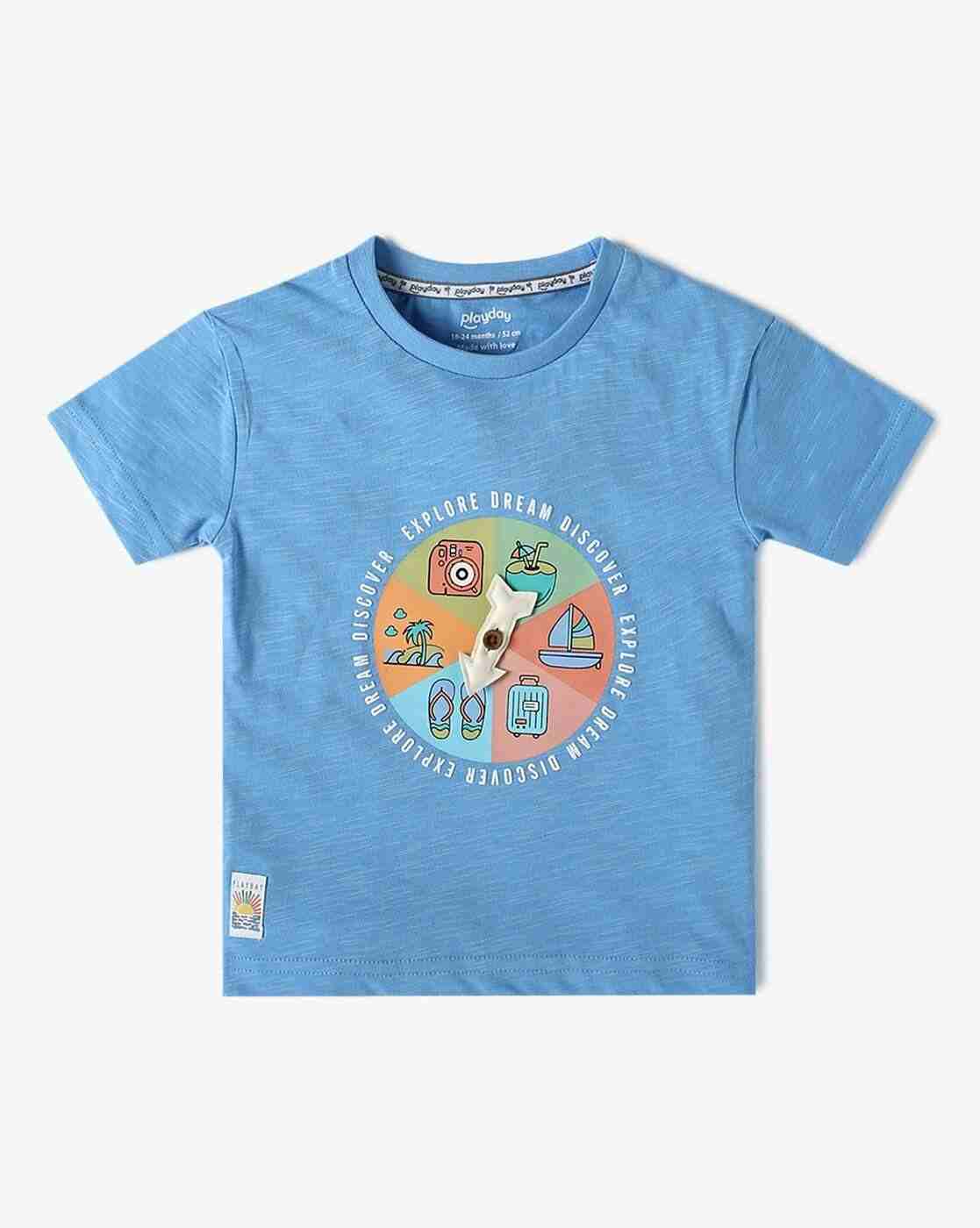 PLAYDAY | Boys Pack of 2 Printed T-Shirts|2