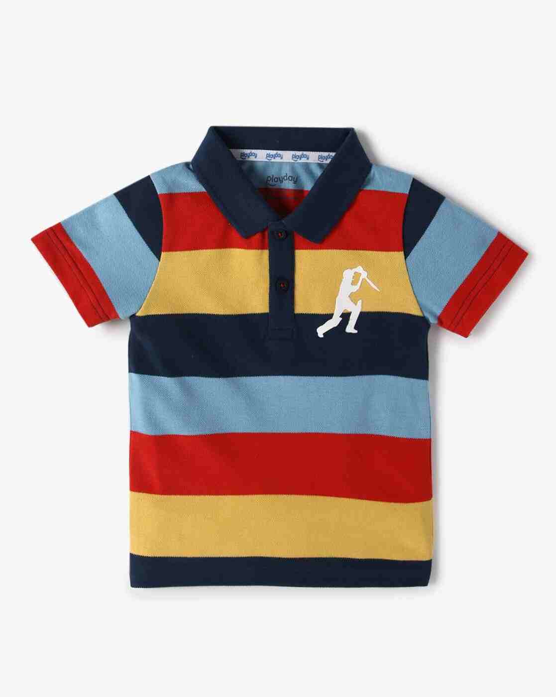 PLAYDAY | Boys Striped Relaxed Fit Polo T-Shirt|0