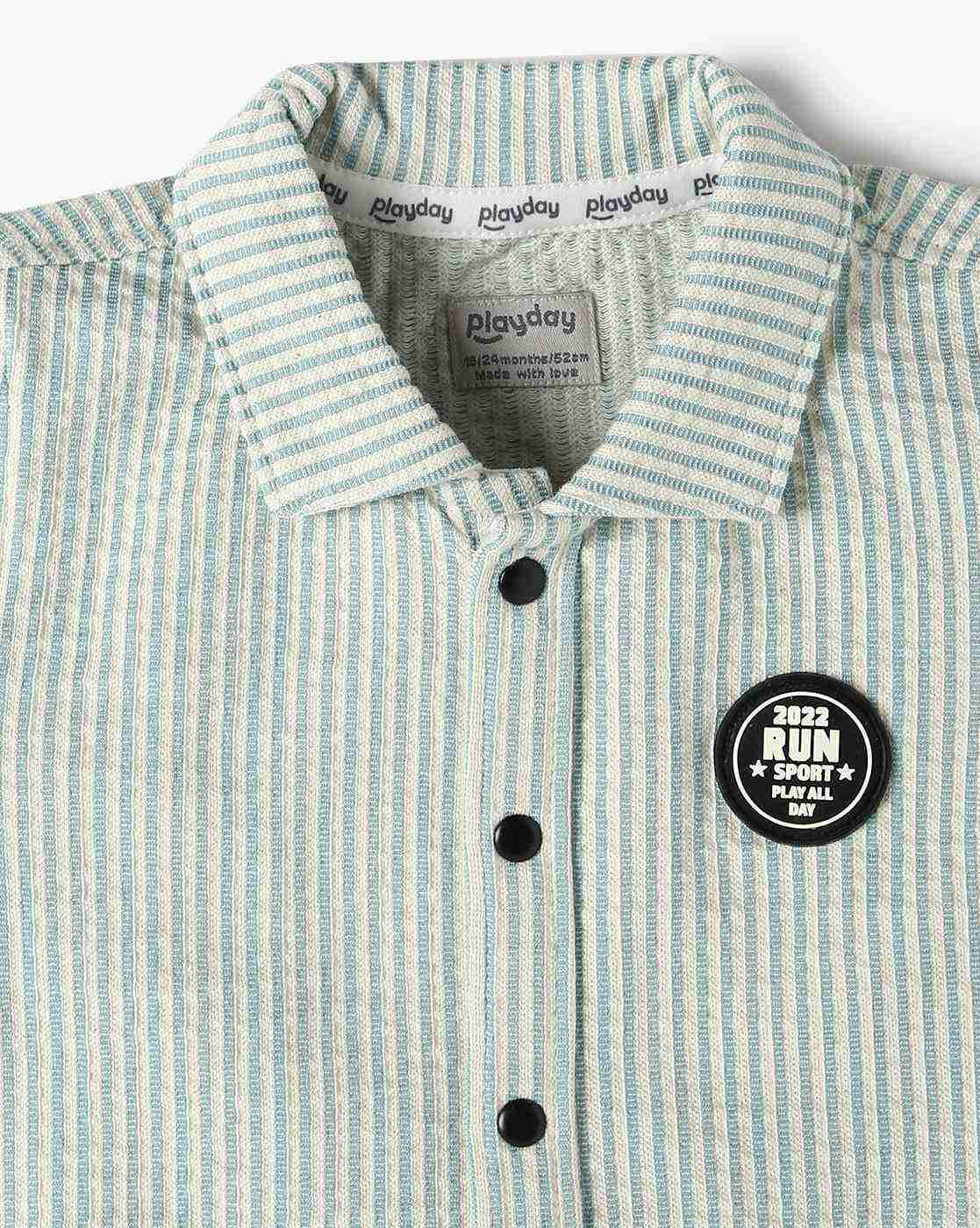 PLAYDAY | Boys Striped Relaxed Fit Shirt|2