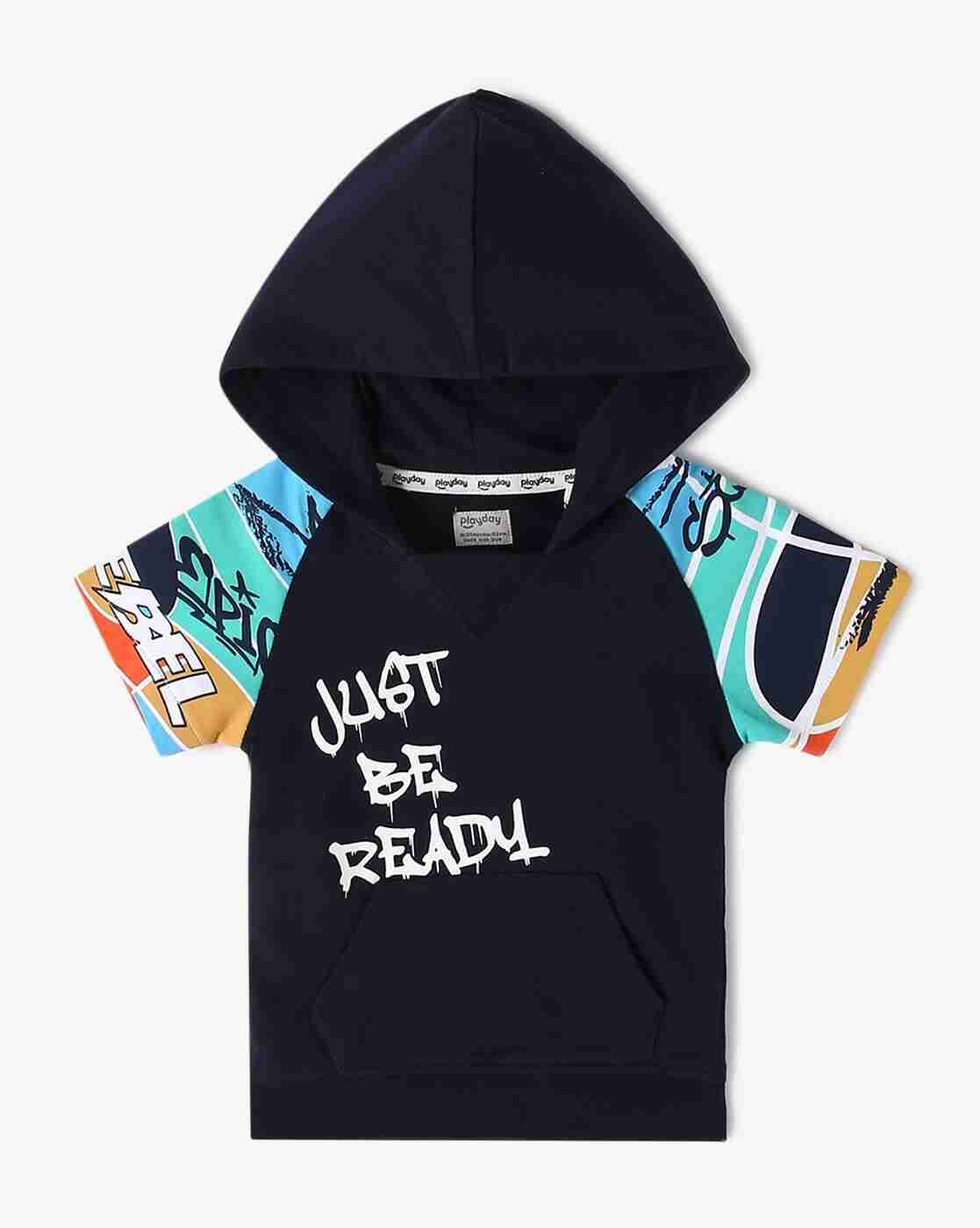 PLAYDAY | Boys Typographic Print Hoodie & Shorts Set|1