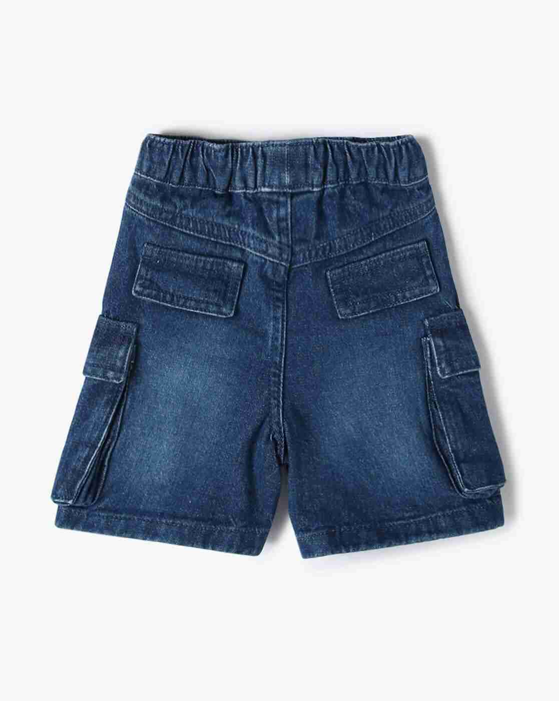 PLAYDAY | Boys Regular Fit Denim Cargo Shorts|1