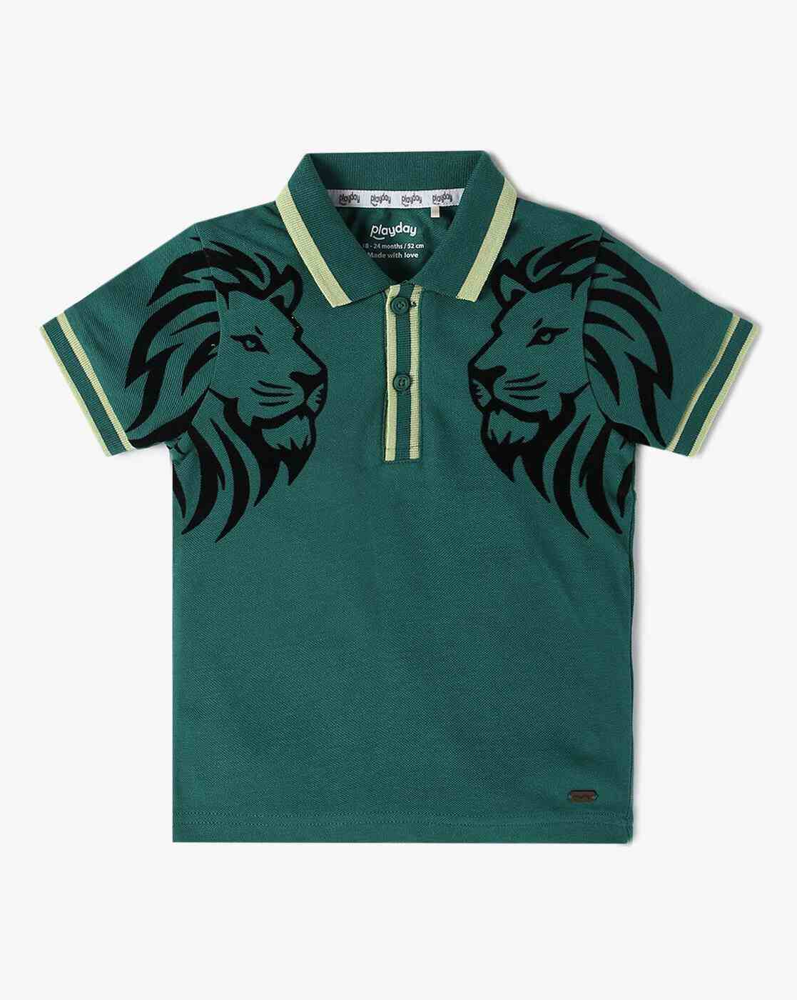 PLAYDAY | Boys Graphic Print Relaxed Fit Polo T-Shirt|0