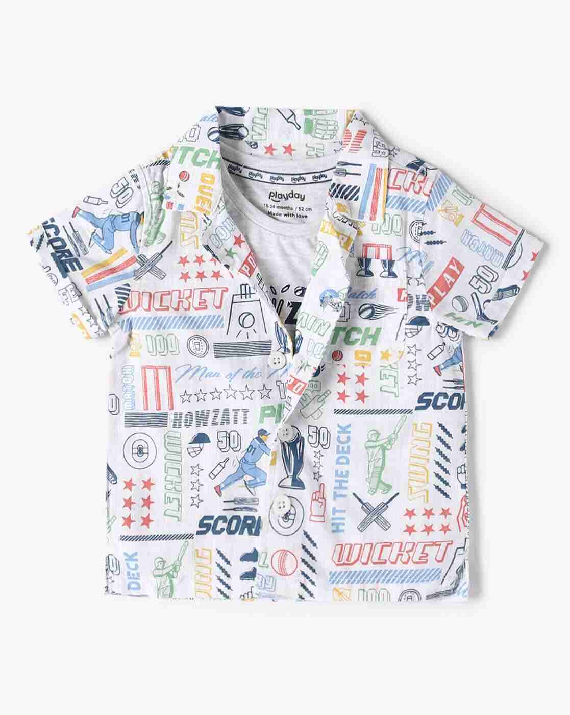 PLAYDAY | Boys Typographic Print Relaxed Fit Twofer Shirt with Vest|1