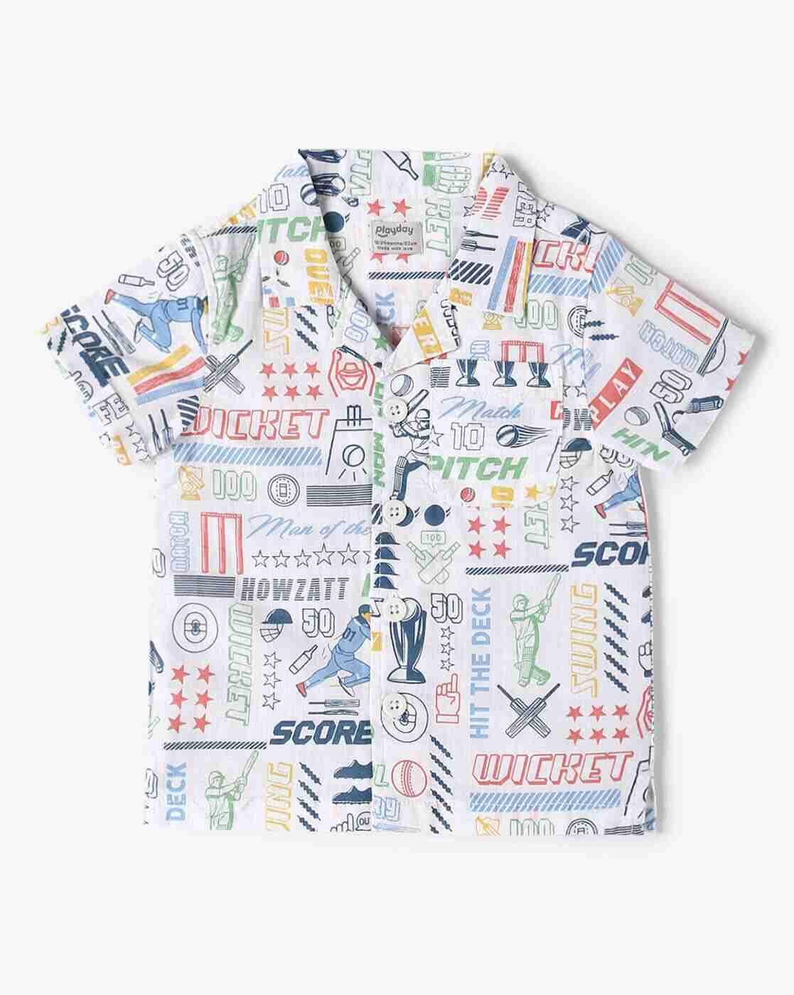 PLAYDAY | Boys Typographic Print Relaxed Fit Twofer Shirt with Vest|2