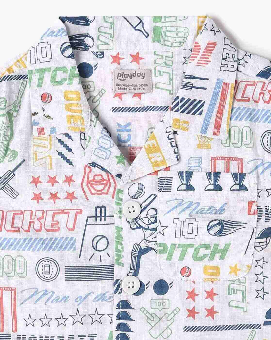 PLAYDAY | Boys Typographic Print Relaxed Fit Twofer Shirt with Vest|7