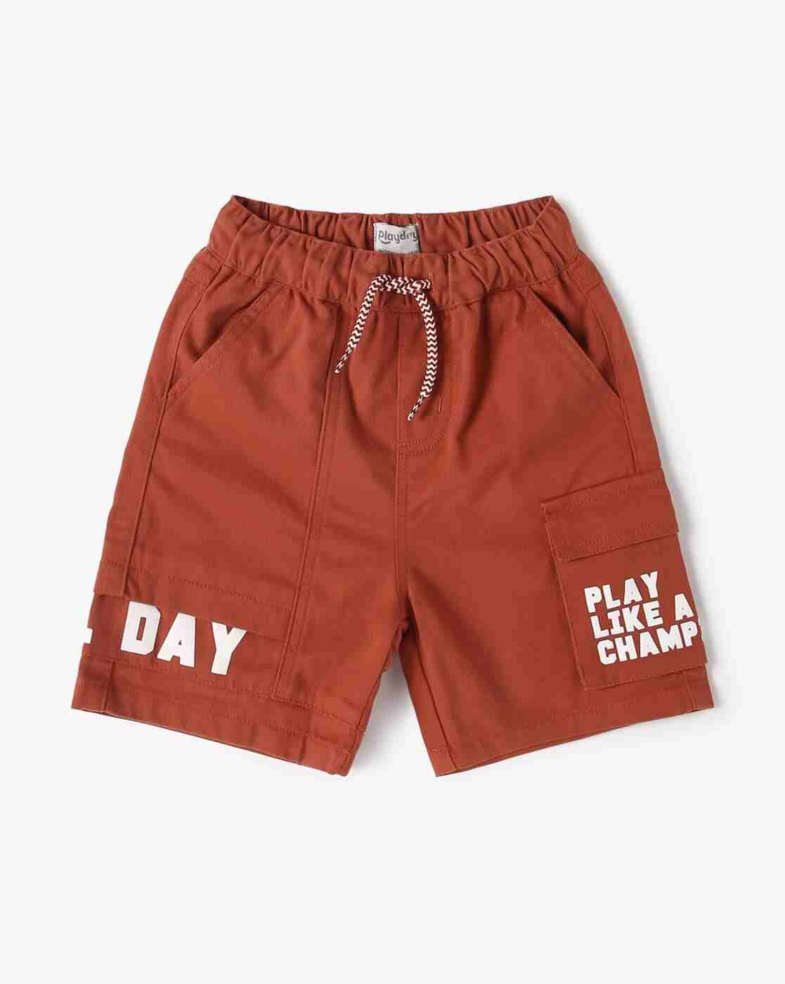 PLAYDAY | Boys Typographic Print Regular Fit Shorts|0