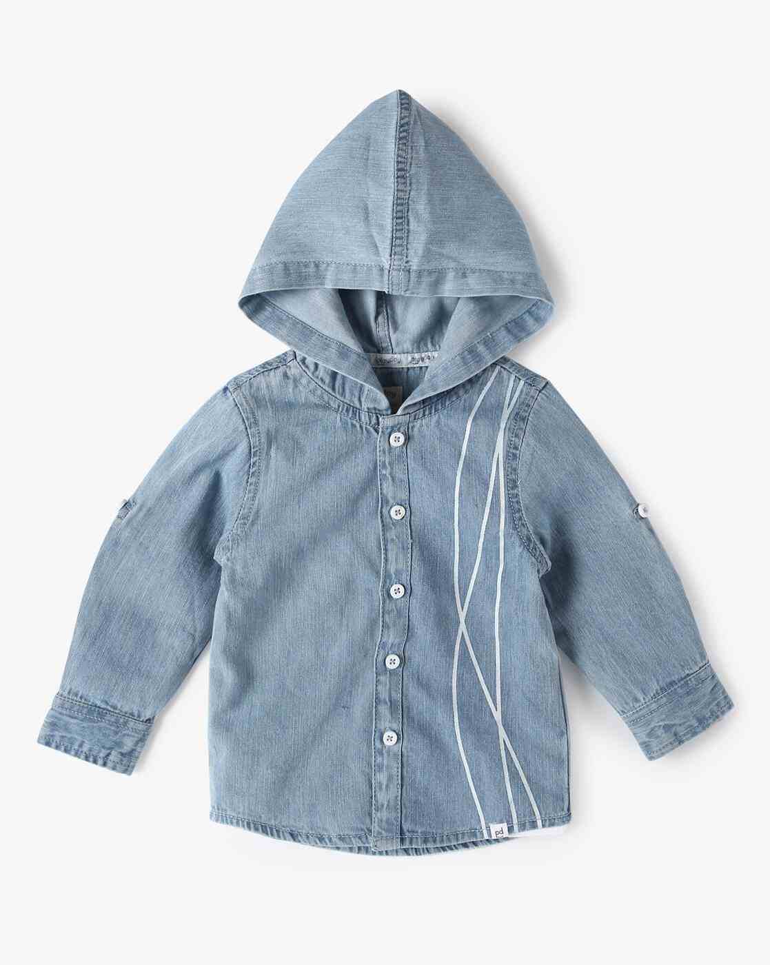 PLAYDAY | Boys Relaxed Fit Hooded Twofer Shirt|1