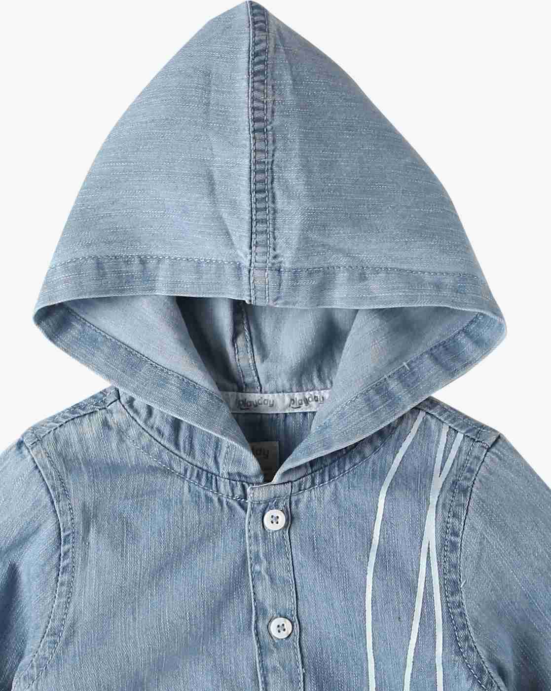 PLAYDAY | Boys Relaxed Fit Hooded Twofer Shirt|4