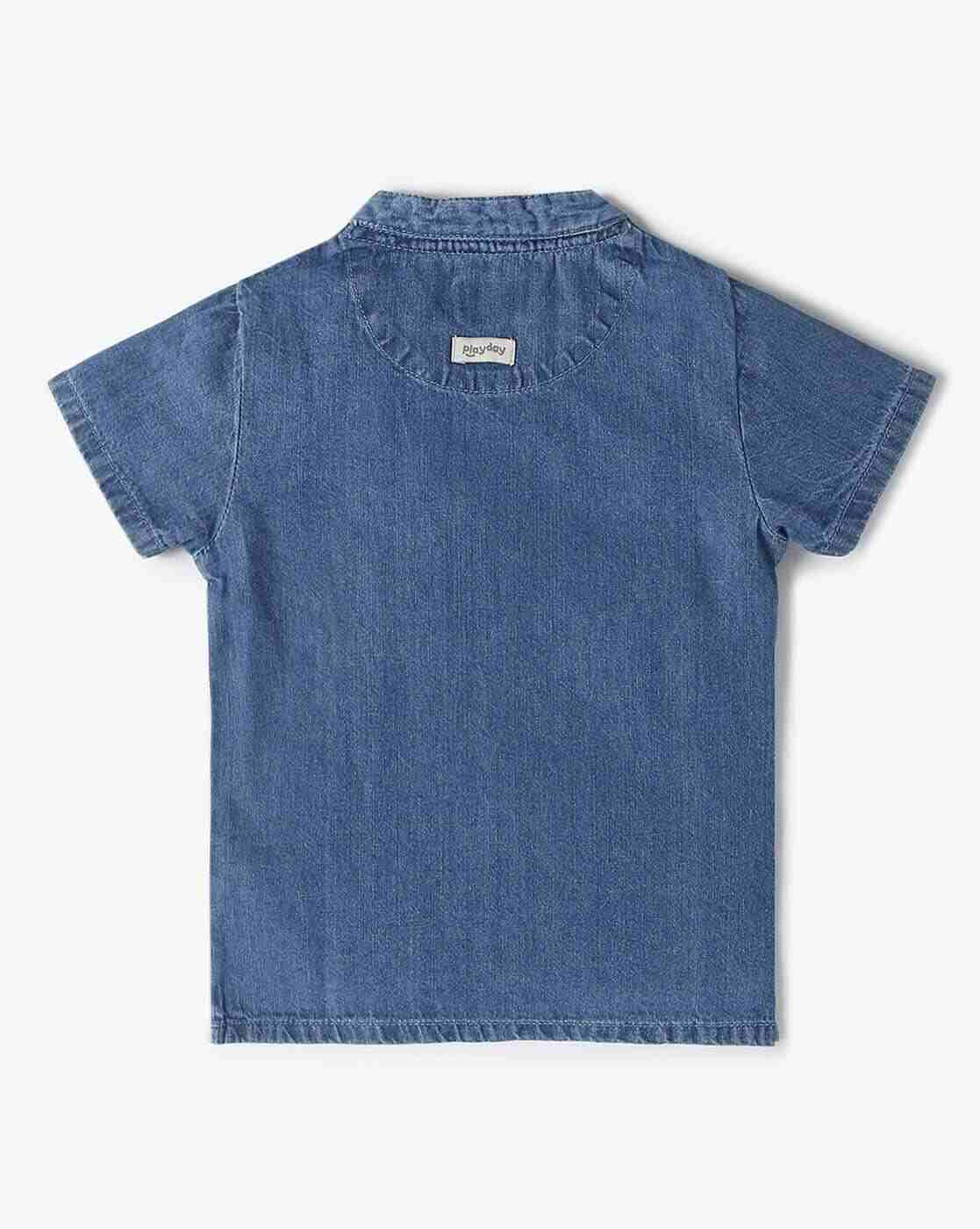 PLAYDAY | Boys Relaxed Fit Shirt with Band Collar|1