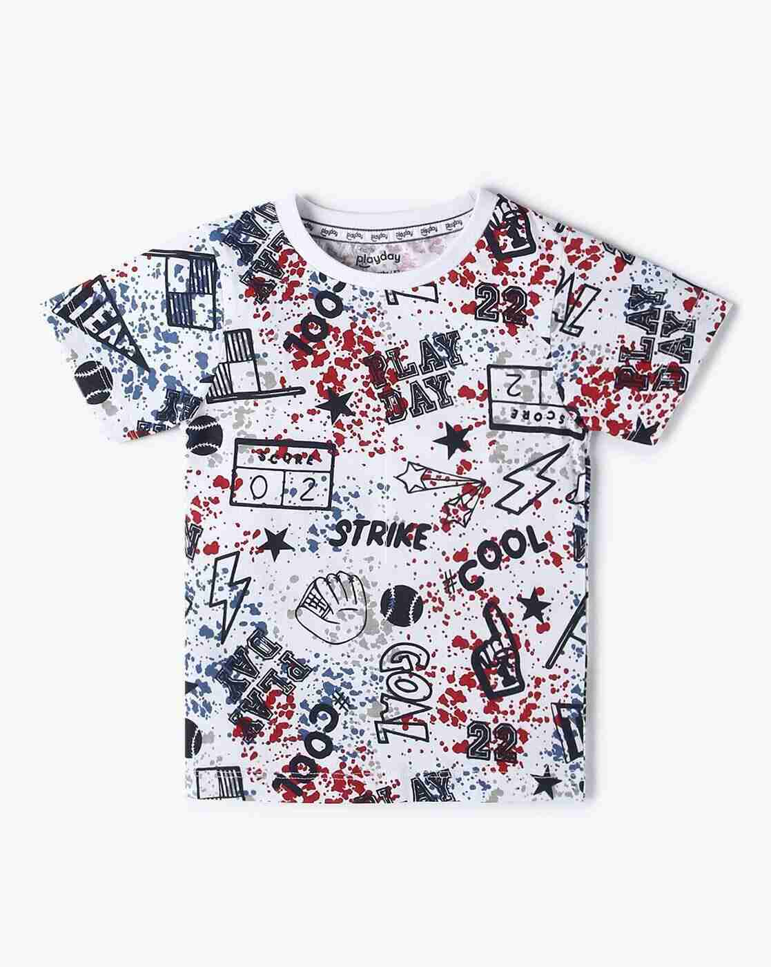 PLAYDAY | Boys Printed Relaxed Fit Crew-Neck T-Shirt|0