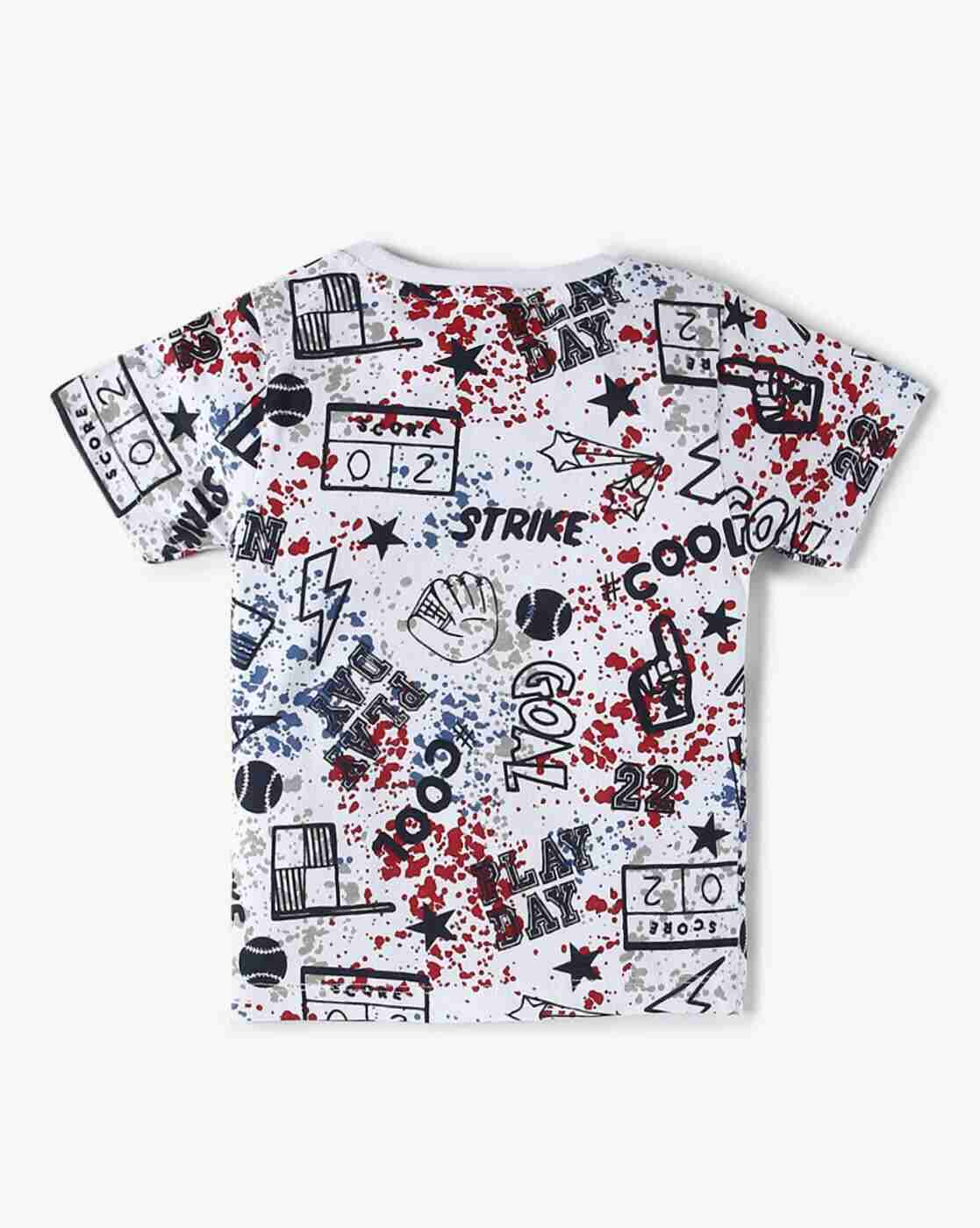 PLAYDAY | Boys Printed Relaxed Fit Crew-Neck T-Shirt|1