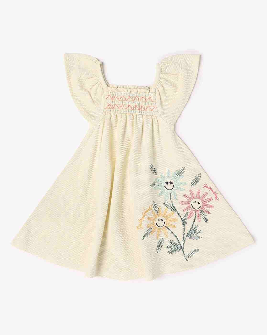 PLAYDAY | Girls Embroidered Fit & Flare Dress|0