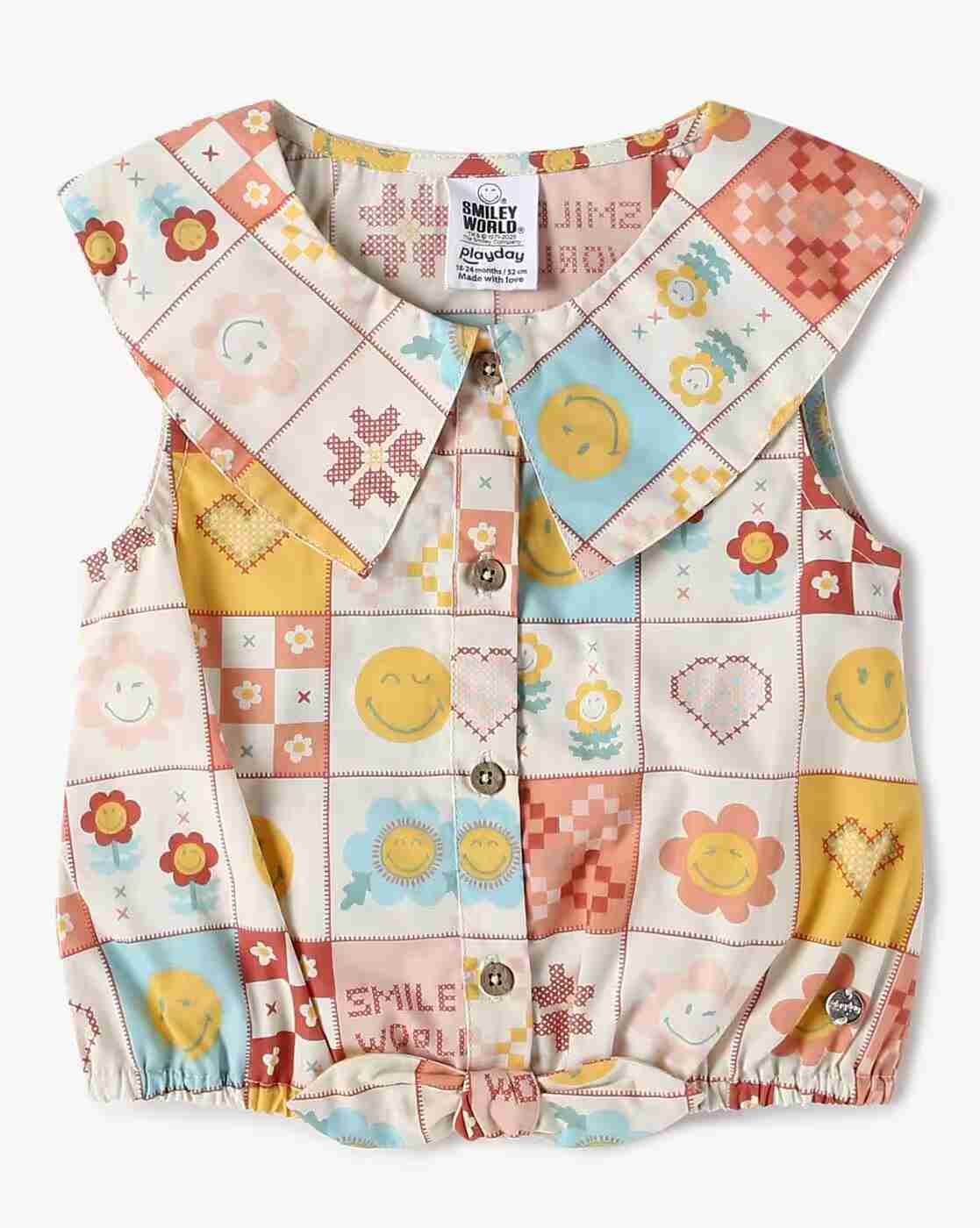 PLAYDAY | Girls Checked Top & Shorts Set|1