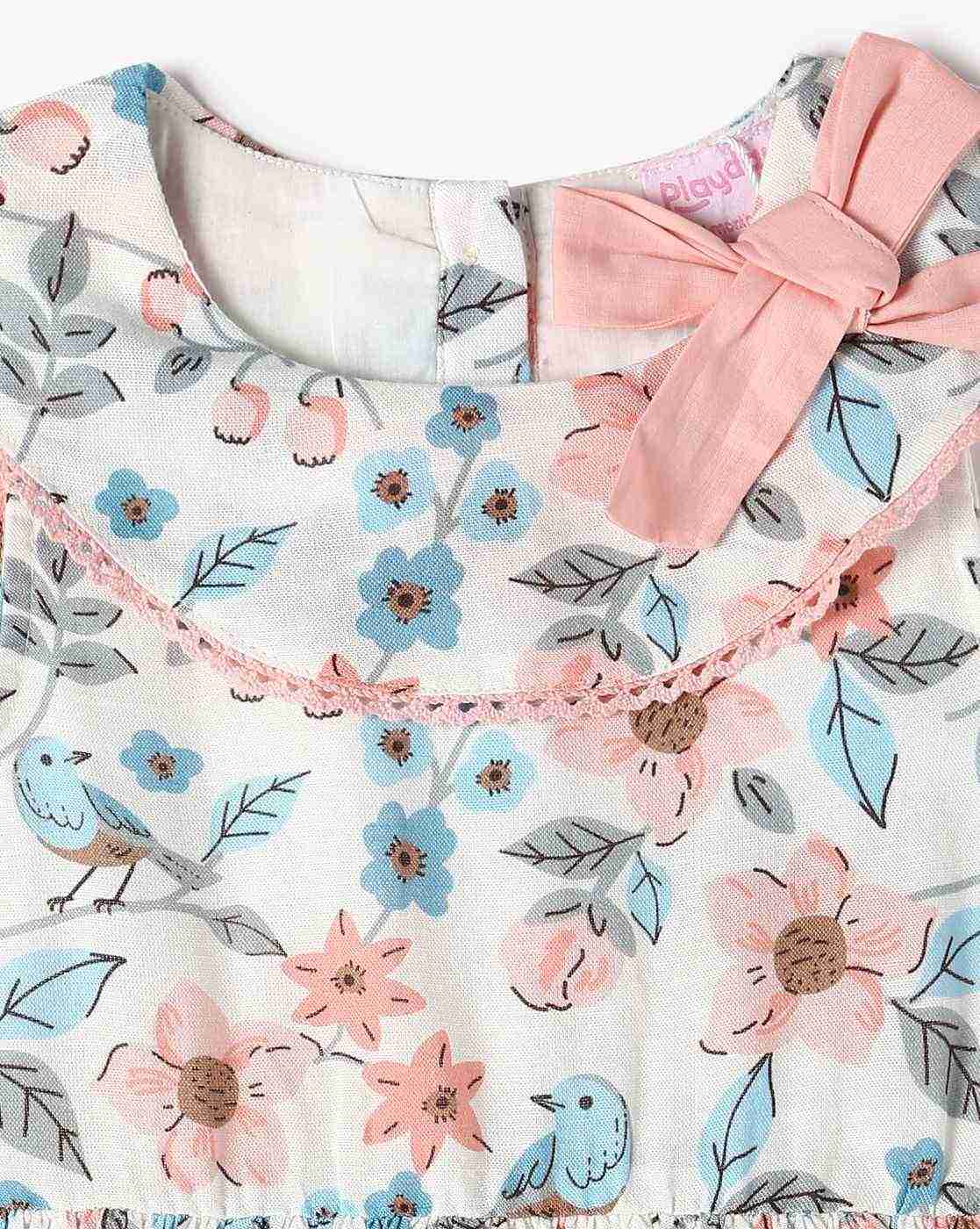 PLAYDAY | Girls Floral Print Fit & Flare Dress|2