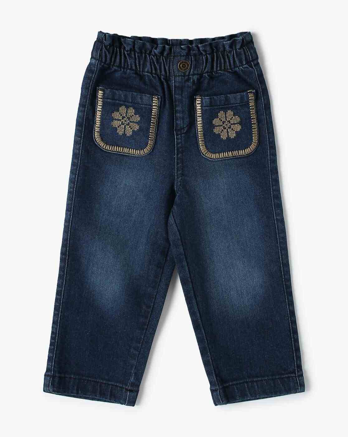 PLAYDAY | Girls Embroidered Relaxed Fit Jeans|0