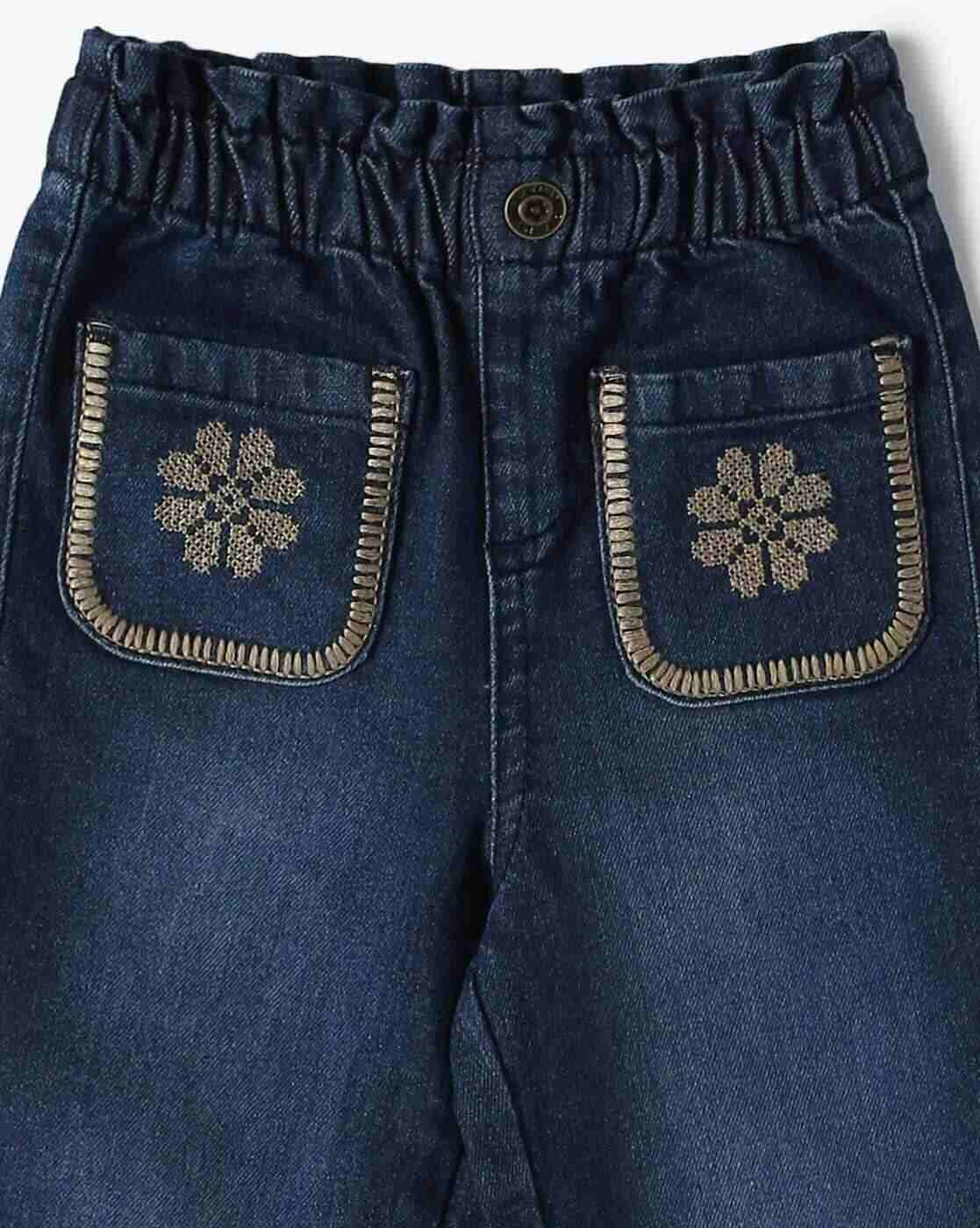 PLAYDAY | Girls Embroidered Relaxed Fit Jeans|2