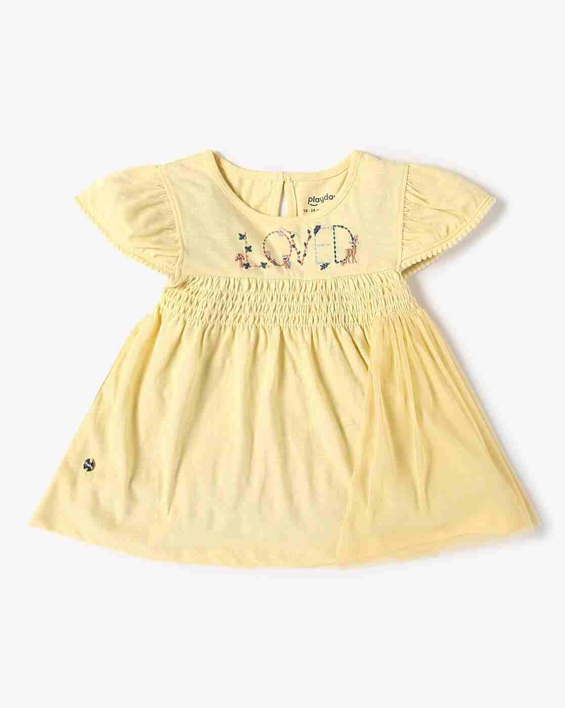 PLAYDAY | Girls Embroidered Regular Fit Peplum Top|0