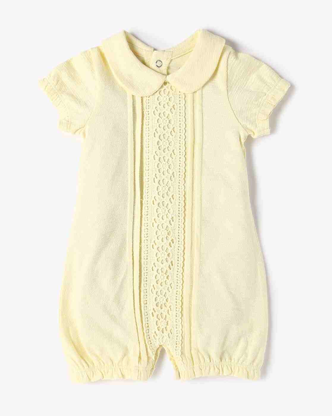PLAYDAY | Infants Schiffli Embroidered Cotton Rompers|0