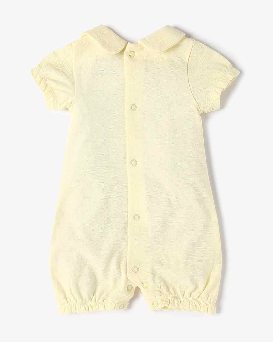 PLAYDAY | Infants Schiffli Embroidered Cotton Rompers|1